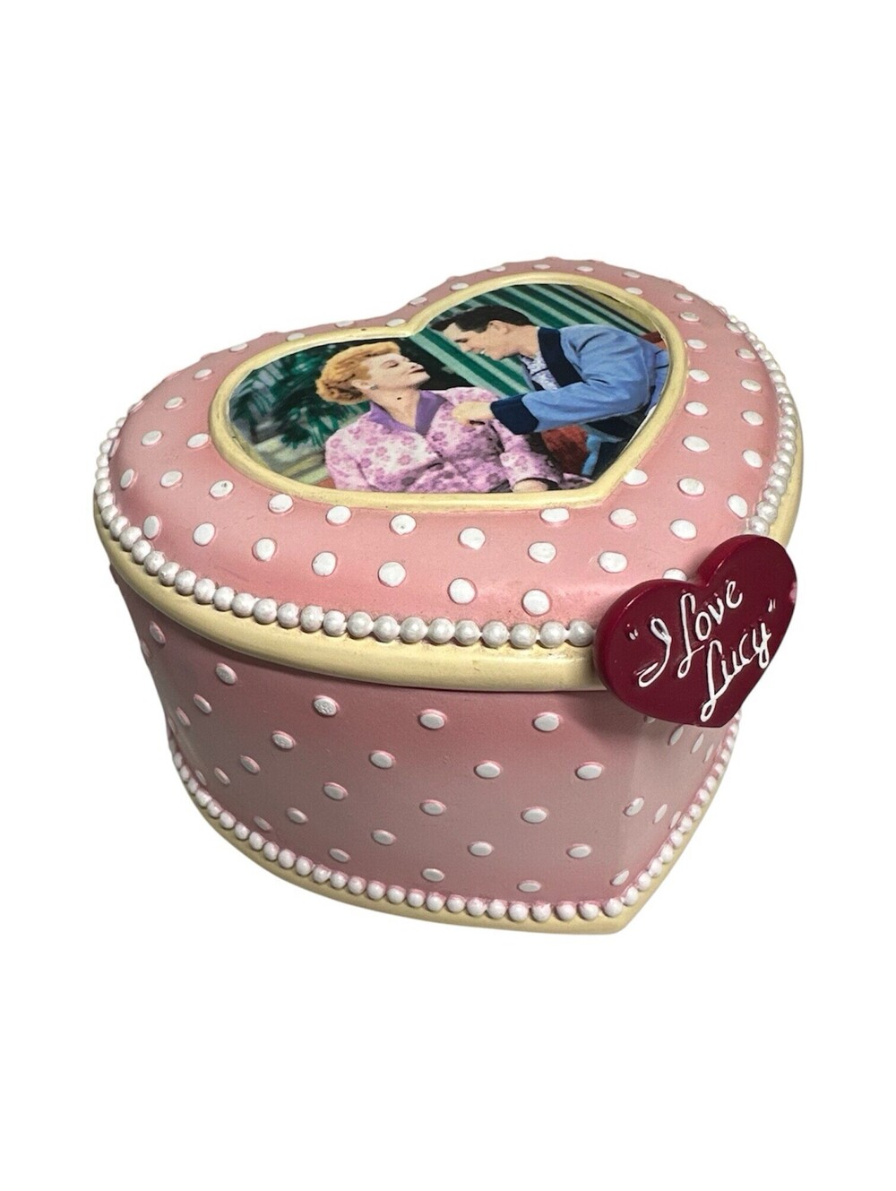 I Love Lucy San Francisco Music Box Company Heart Cake Shaped Trinket Music Box
